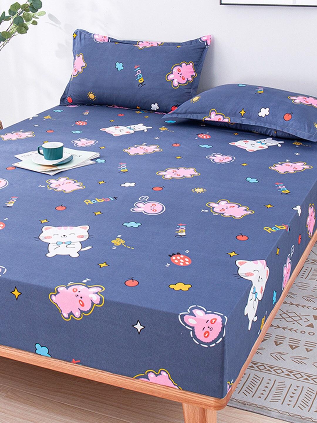 JC Collection Blue & Pink Conversational 150 TC Fitted Single Bedsheet & Pillow Cover
JC Collection Blue & Pink Conversational 150 TC Fitted Single Bedsheet & Pillow Cover