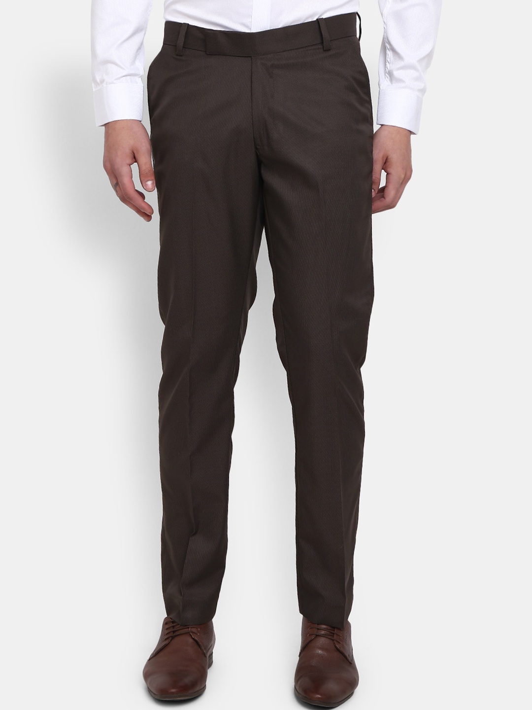 J White by Vmart Men Textured Self Design Dobby Slim Fit Cotton Formal Trousers, Brown
J White by Vmart Men Textured Self Design Dobby Slim Fit Cotton Formal Trousers, Brown