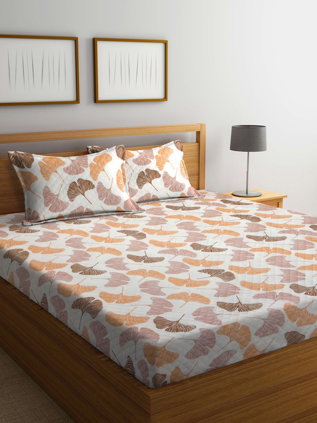 FABINALIV White Floral Printed 350 TC Cotton Quilted King Bedsheet & 2 Pillow Covers
FABINALIV White Floral Printed 350 TC Cotton Quilted King Bedsheet & 2 Pillow Covers
