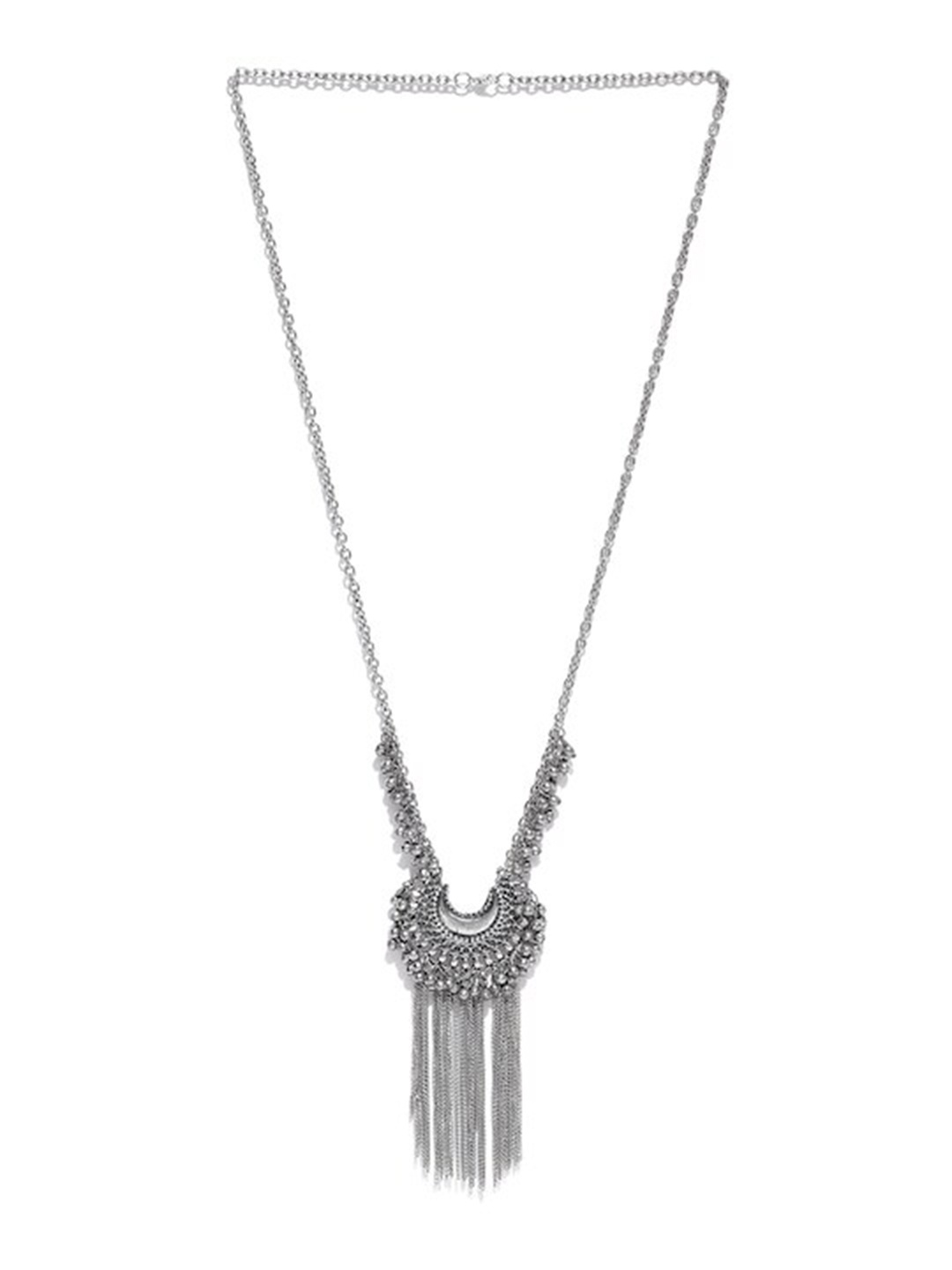 Infuzze Silver-Plated Oxidised Necklace