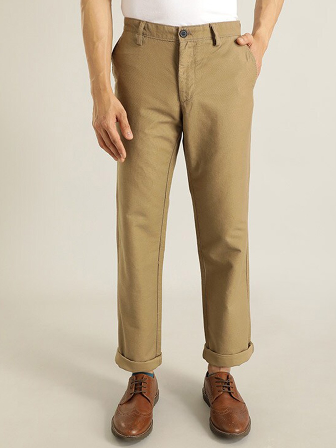 Indian Terrain Men Brooklyn Mid Rise Plain Pure Cotton Slim Fit Chinos Trousers, Brown
Indian Terrain Men Brooklyn Mid Rise Plain Pure Cotton Slim Fit Chinos Trousers, Brown
