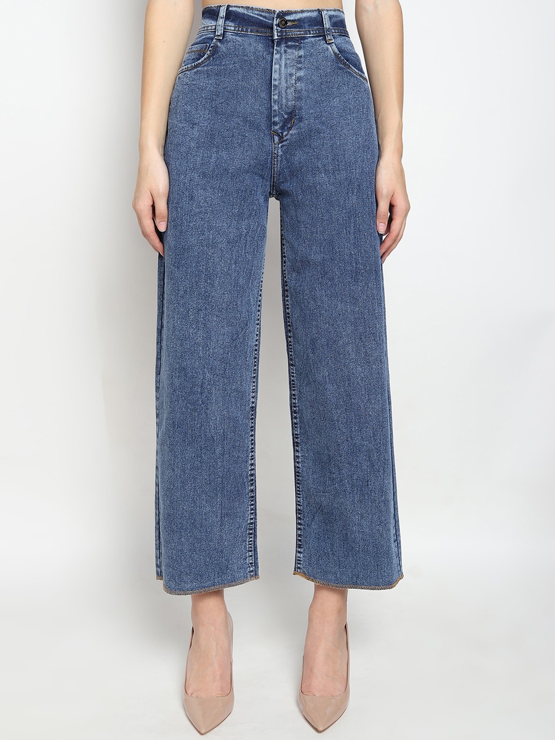 BAESD Women Jean Wide Leg Fit High-Rise Clean Look Heavy Fade Stretchable Jeans, Navy blue
BAESD Women Jean Wide Leg Fit High-Rise Clean Look Heavy Fade Stretchable Jeans, Navy blue
