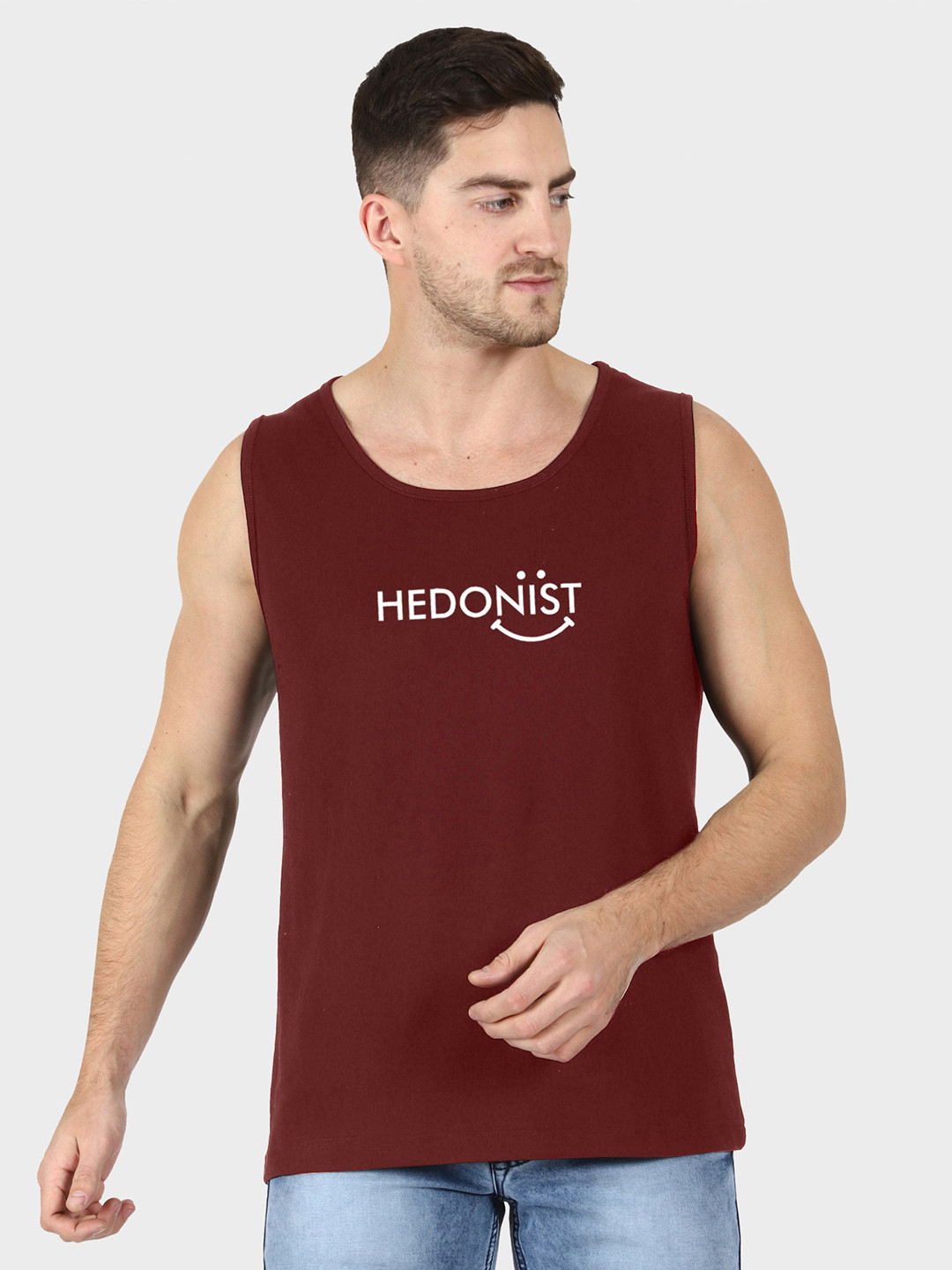 T-SHIRT TRUCK Typography Printed Sleeveless Cotton T-shirt, Maroon
T-SHIRT TRUCK Typography Printed Sleeveless Cotton T-shirt, Maroon