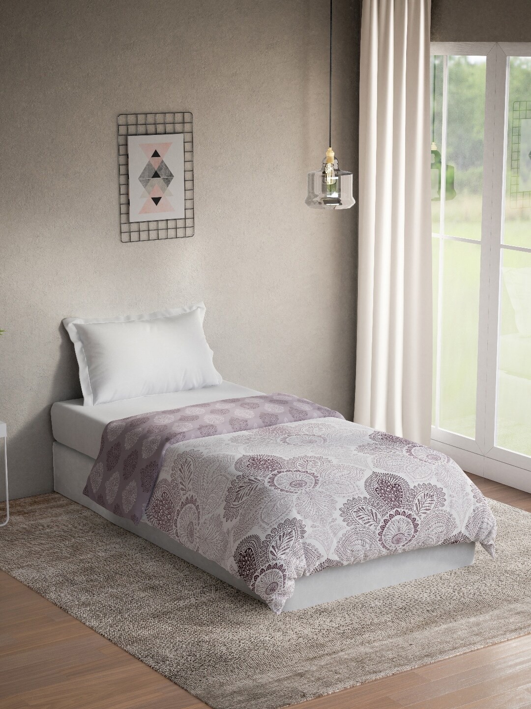 DDecor White & Purple Printed Mild Winter 150 GSM Reversible Pure Cotton Single Bed Quilt
DDecor White & Purple Printed Mild Winter 150 GSM Reversible Pure Cotton Single Bed Quilt
