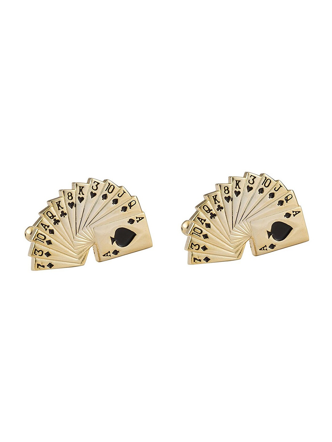 ZIVOM Men Gold-Plated Gambling Playing Cards Symbol Cufflink