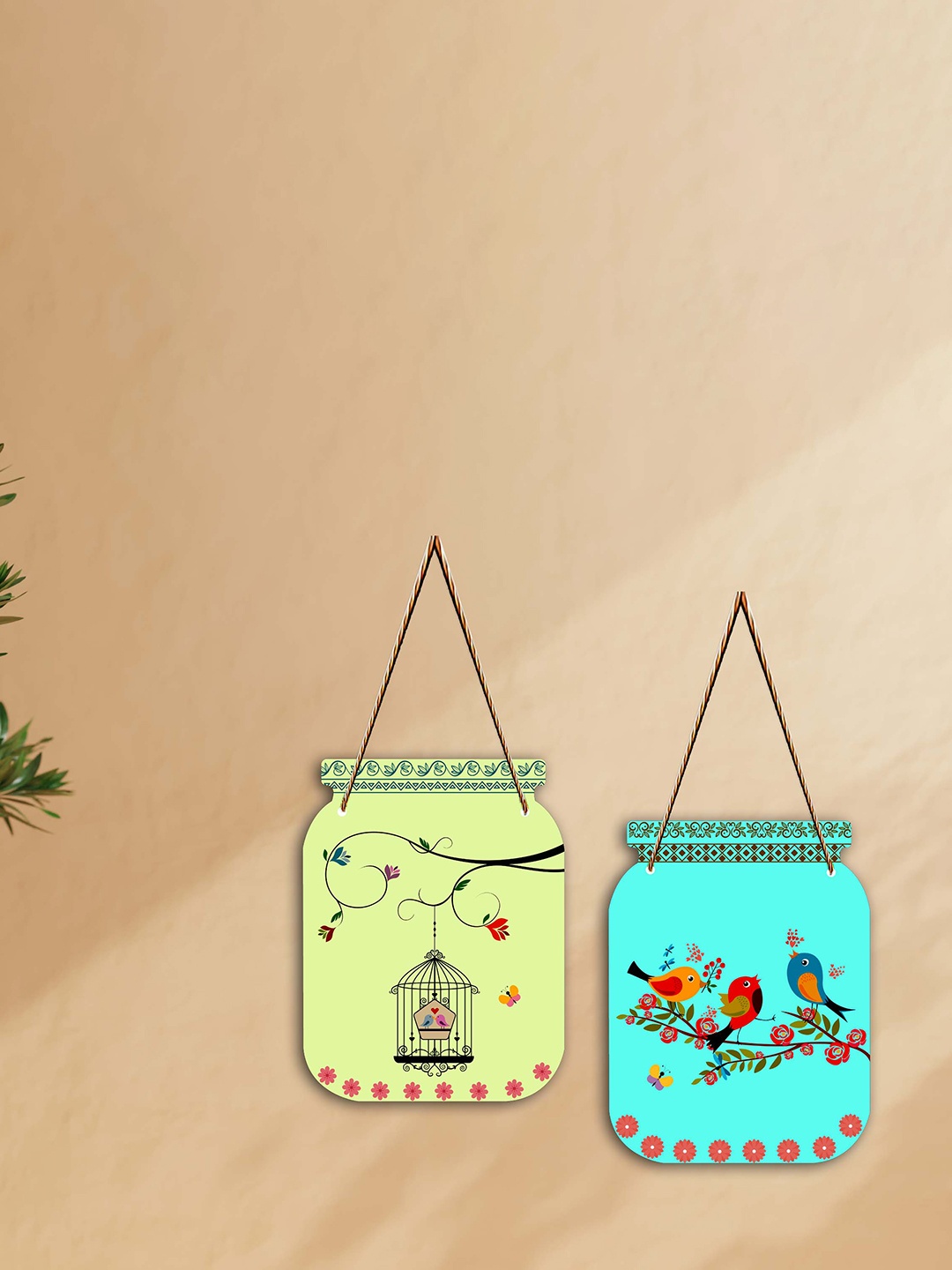 SAF Yellow & Blue 2 Pieces Bird & Cage Design Jar Shape Wooden Wall Hangings With Strings
SAF Yellow & Blue 2 Pieces Bird & Cage Design Jar Shape Wooden Wall Hangings With Strings