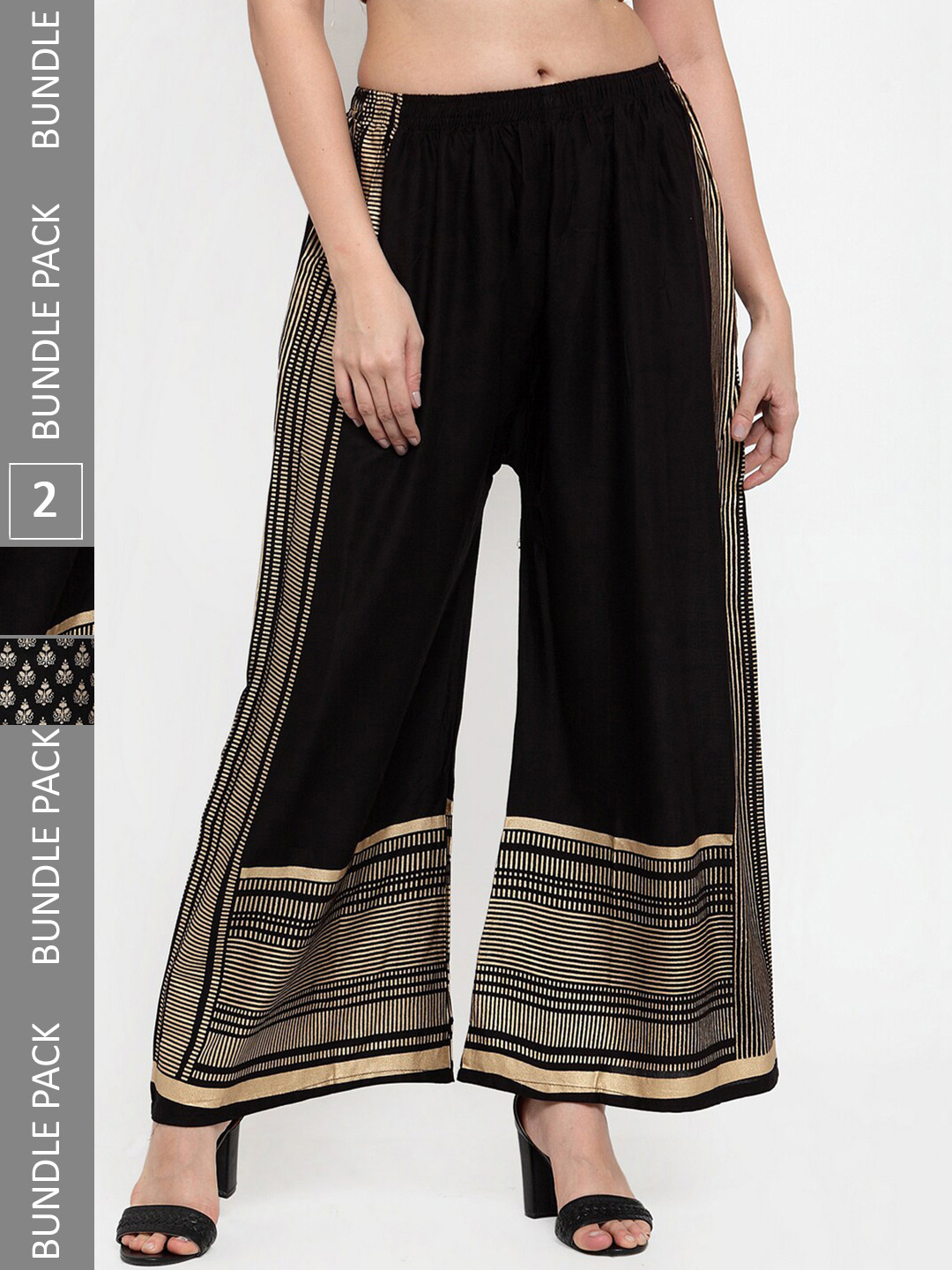 borse lele Women Pack Of 2 Ethnic Motifs Printed Hem Design Knitted Palazzos, Black
borse lele Women Pack Of 2 Ethnic Motifs Printed Hem Design Knitted Palazzos, Black
