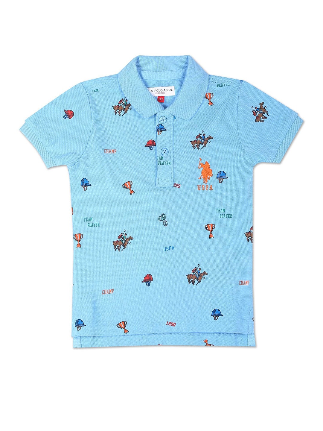 U.S. Polo Assn. Kids Boys Conversational Printed Polo Collar Pure Cotton T-shirt, Blue
U.S. Polo Assn. Kids Boys Conversational Printed Polo Collar Pure Cotton T-shirt, Blue