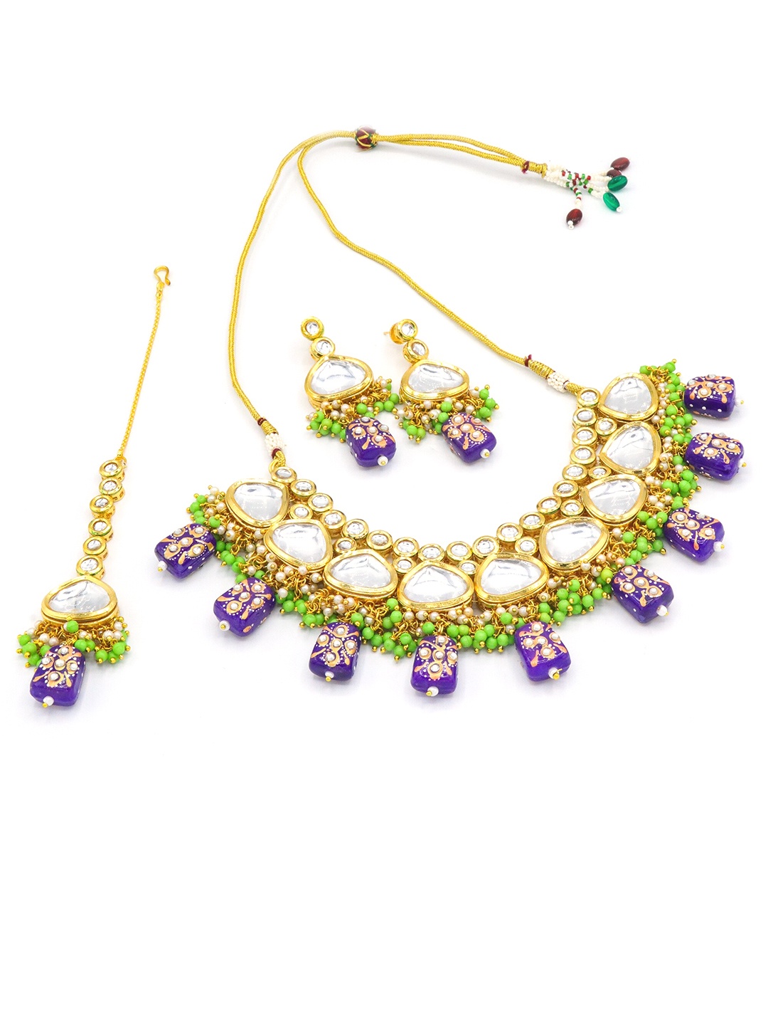 AASHISH IMITATION Gold-Plated Kundan-Studded & Beaded Jewellery Set With Maang Tikka
AASHISH IMITATION Gold-Plated Kundan-Studded & Beaded Jewellery Set With Maang Tikka