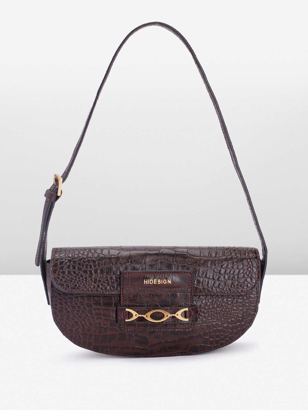 Hidesign Crocodile Textured Leather Half Moon Shoulder Bag With Chunky Embellished Detail, Brown
Hidesign Crocodile Textured Leather Half Moon Shoulder Bag With Chunky Embellished Detail, Brown