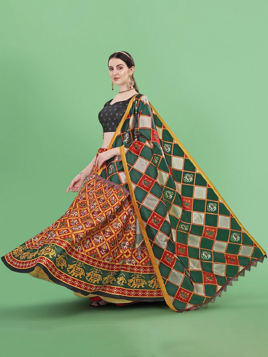 Fashion Basket Printed Semi-Stitched Lehenga & Unstitched Blouse With Dupatta, Yellow
Fashion Basket Printed Semi-Stitched Lehenga & Unstitched Blouse With Dupatta, Yellow