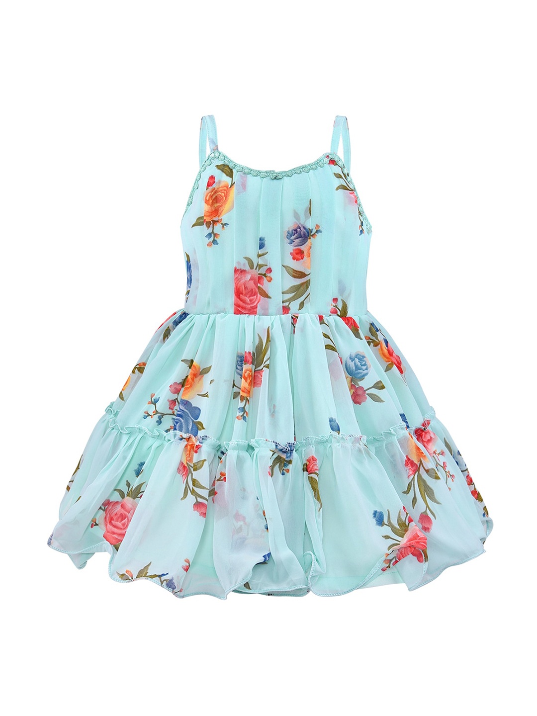 Wish Karo Girls Floral Printed Pleated Georgette Fit & Flare Dress, Turquoise blue
Wish Karo Girls Floral Printed Pleated Georgette Fit & Flare Dress, Turquoise blue