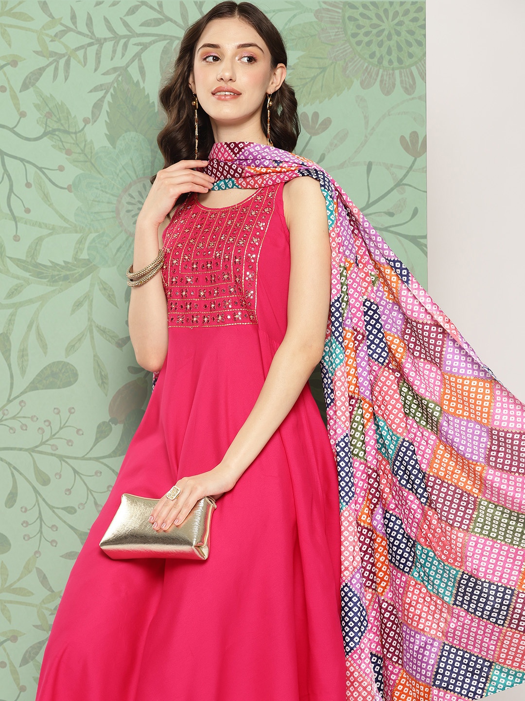 InWeave Women Yoke Design Regular Mirror Work Kurta with Trousers & With Dupatta, Fuchsia
InWeave Women Yoke Design Regular Mirror Work Kurta with Trousers & With Dupatta, Fuchsia