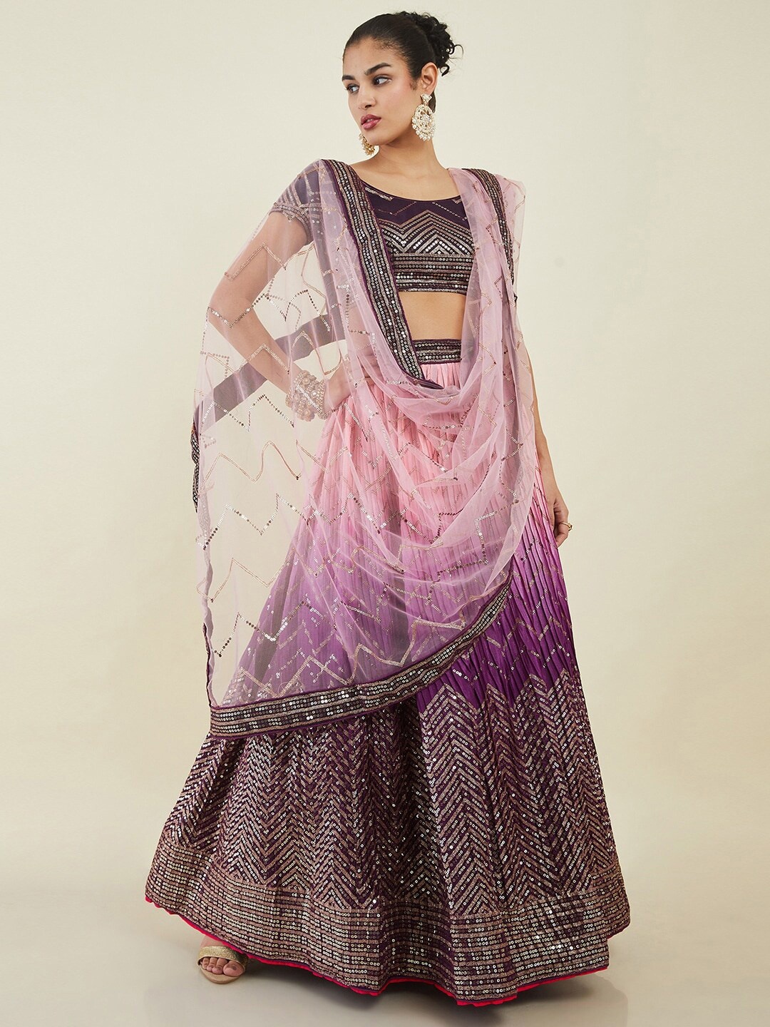 FABPIXEL Embroidered Semi-Stitched Lehenga & Unstitched Blouse With Dupatta, Purple
FABPIXEL Embroidered Semi-Stitched Lehenga & Unstitched Blouse With Dupatta, Purple