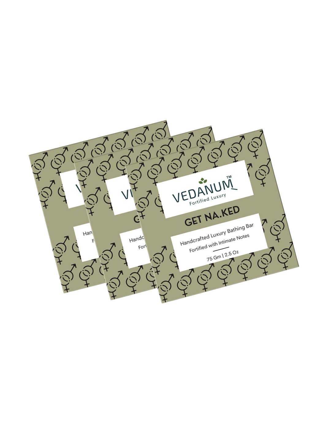 VEDANUM Set Of 3 Intimate Fragrance Glycerin Fortified Luxury Bathing Soap 75gm Each, Grey
VEDANUM Set Of 3 Intimate Fragrance Glycerin Fortified Luxury Bathing Soap 75gm Each, Grey
