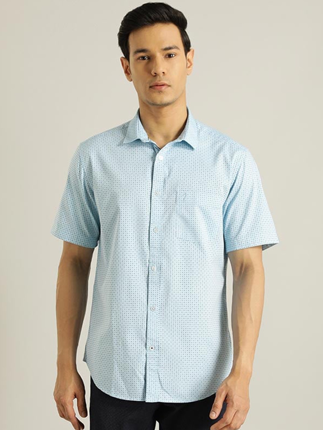Indian Terrain Chiseled Slim Fit Micro Disty Printed Spread Collar Pure Cotton Shirt, Blue
Indian Terrain Chiseled Slim Fit Micro Disty Printed Spread Collar Pure Cotton Shirt, Blue