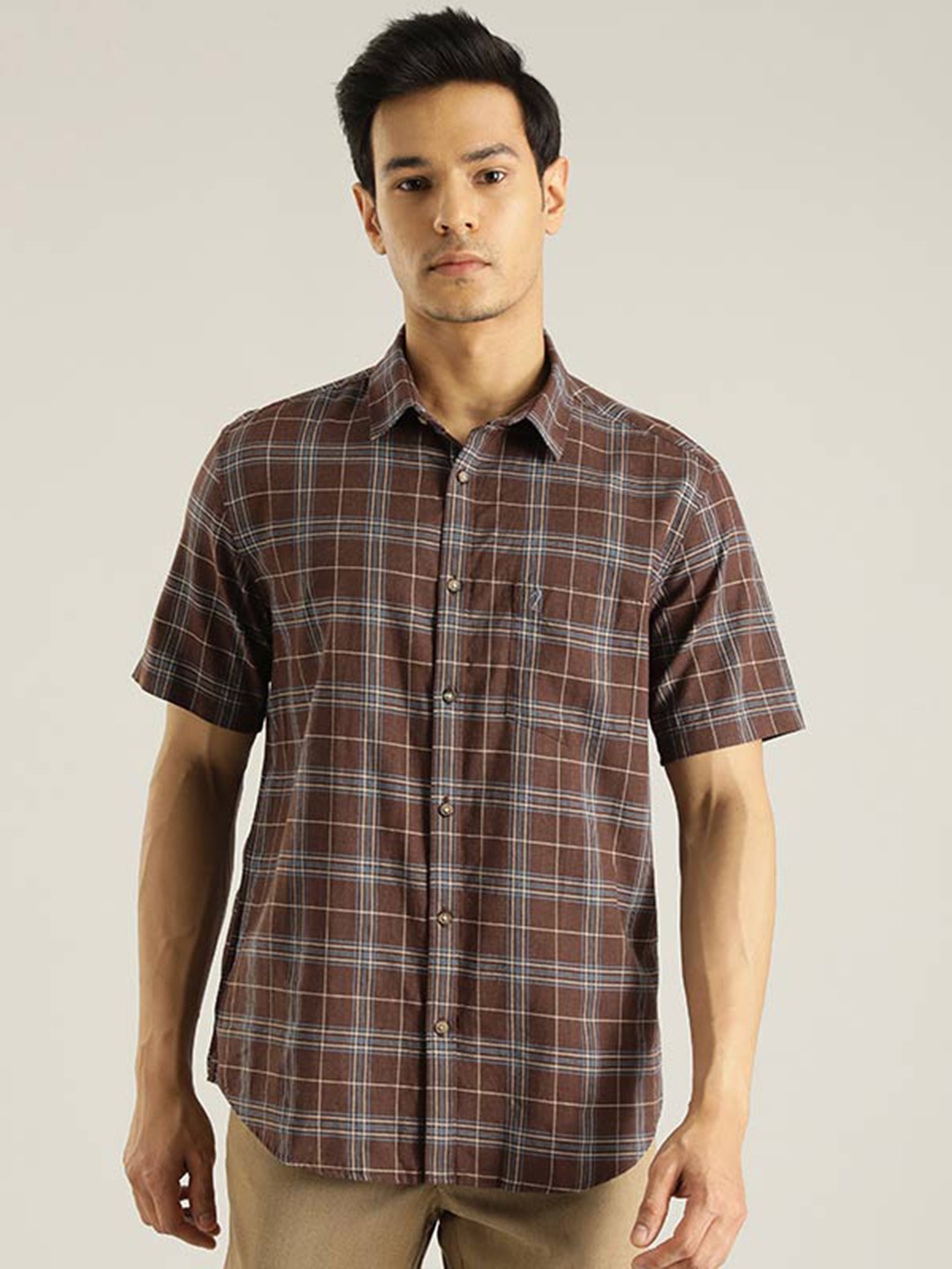 Indian Terrain Men Tartan Checked Cotton Chiseled Slim Fit Opaque Casual Shirt, Brown
Indian Terrain Men Tartan Checked Cotton Chiseled Slim Fit Opaque Casual Shirt, Brown