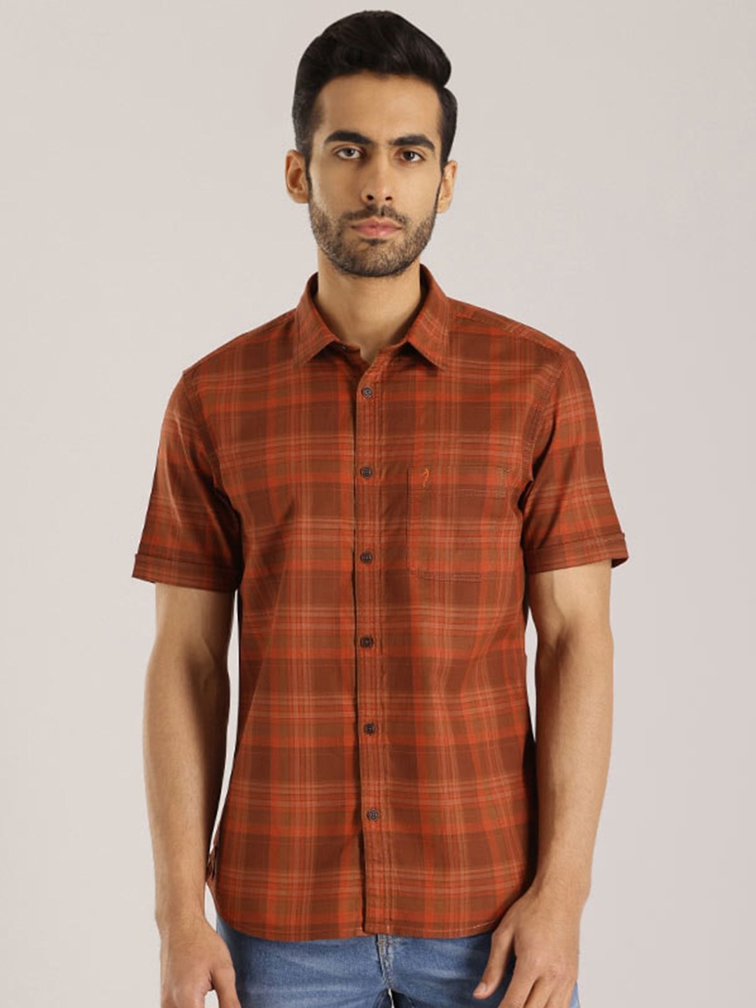 Indian Terrain Men Tartan Checked Cotton Chiseled Slim Fit Opaque Casual Shirt, Brown
Indian Terrain Men Tartan Checked Cotton Chiseled Slim Fit Opaque Casual Shirt, Brown