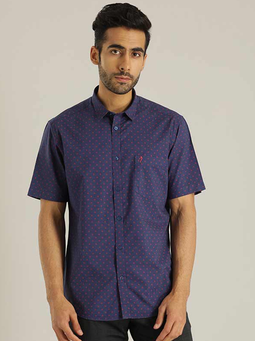Indian Terrain Chiseled Slim Fit Micro Ditsy Printed Spread Collar Pure Cotton Shirt, Blue
Indian Terrain Chiseled Slim Fit Micro Ditsy Printed Spread Collar Pure Cotton Shirt, Blue