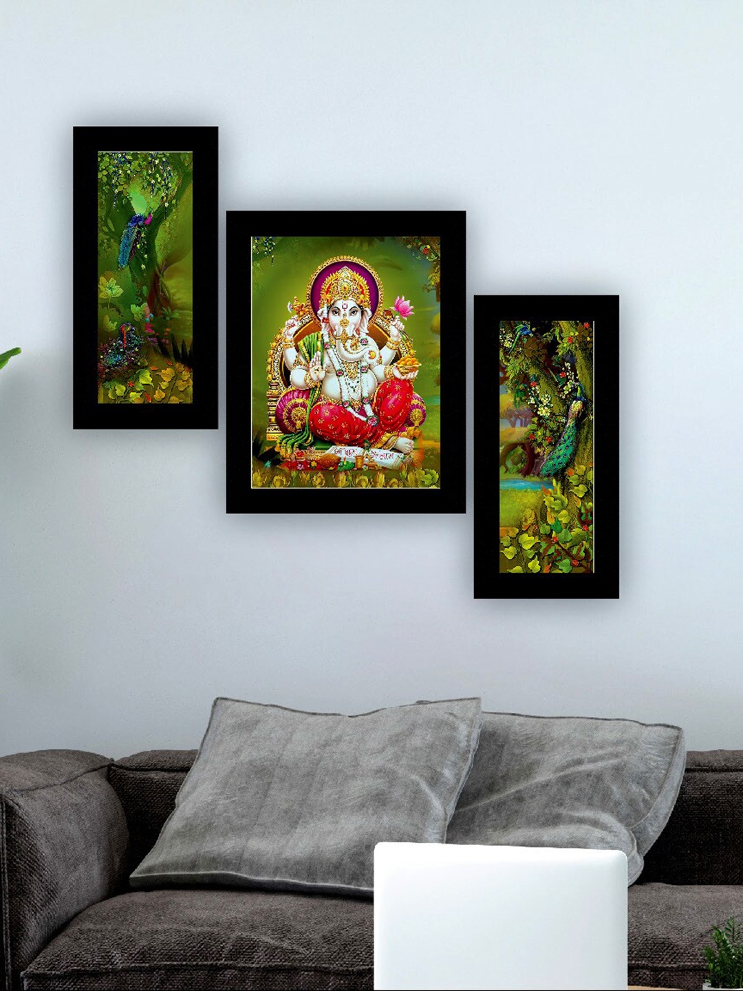 SAF Green & Pink 3 Pieces Lord Ganesha And Peacock Painting UV Coating Wall Arts
SAF Green & Pink 3 Pieces Lord Ganesha And Peacock Painting UV Coating Wall Arts