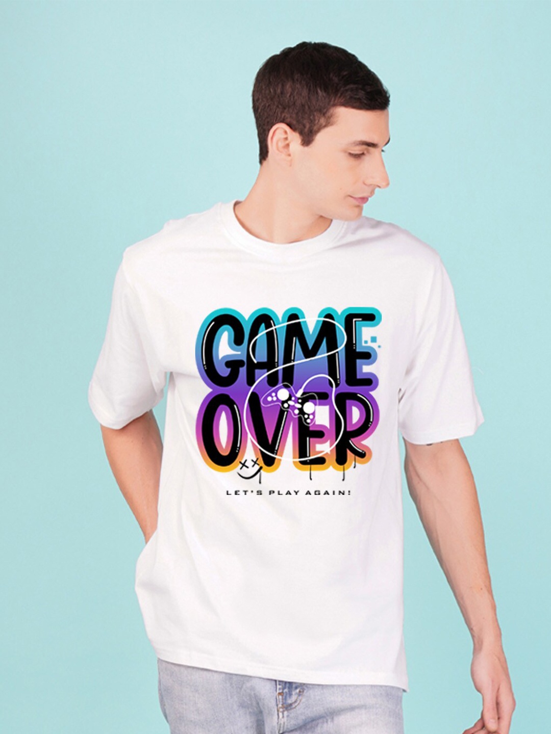 NUSYL Typography Printed Drop-Shoulder Sleeves Oversized Casual Cotton T-shirt, White
NUSYL Typography Printed Drop-Shoulder Sleeves Oversized Casual Cotton T-shirt, White
