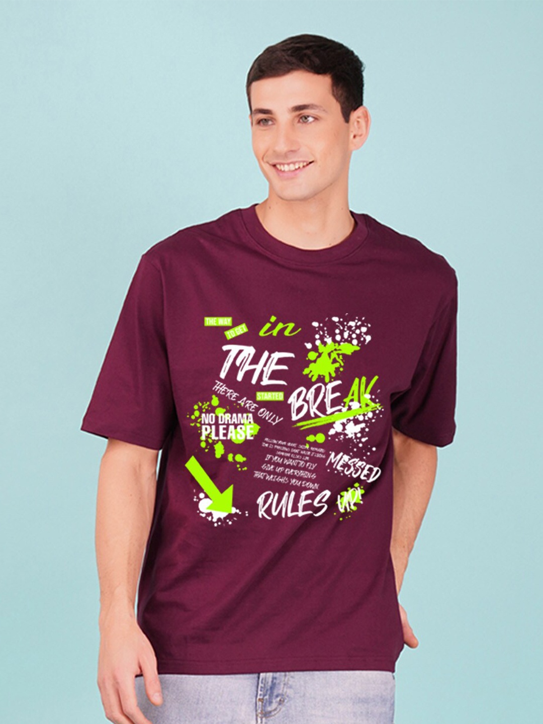 NUSYL Typography Printed Drop-Shoulder Sleeves Oversized Casual Cotton T-shirt, Maroon
NUSYL Typography Printed Drop-Shoulder Sleeves Oversized Casual Cotton T-shirt, Maroon
