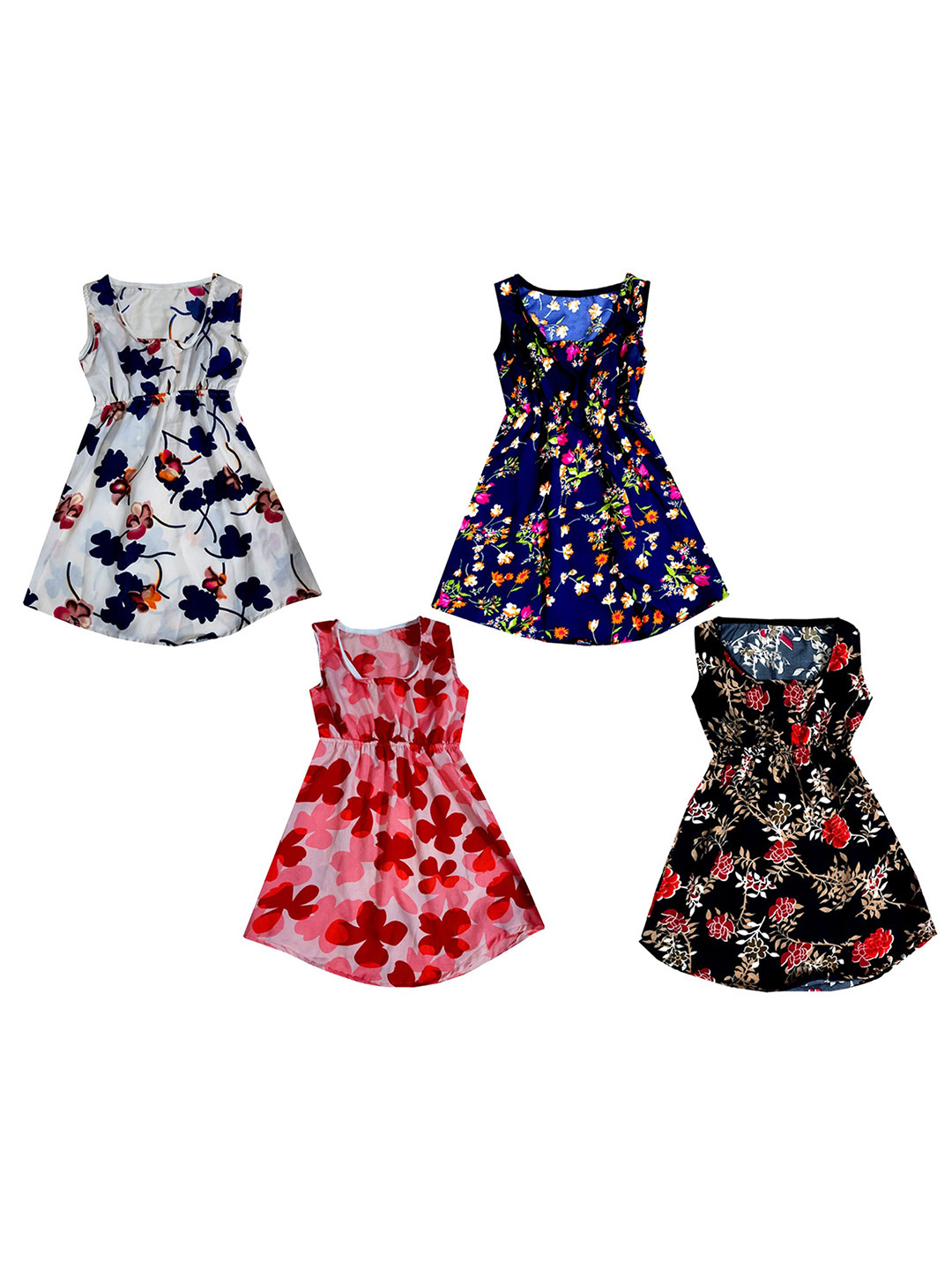 IndiWeaves Girls Pack Of 4 Floral Printed Fit & Flare Dresses, White
IndiWeaves Girls Pack Of 4 Floral Printed Fit & Flare Dresses, White