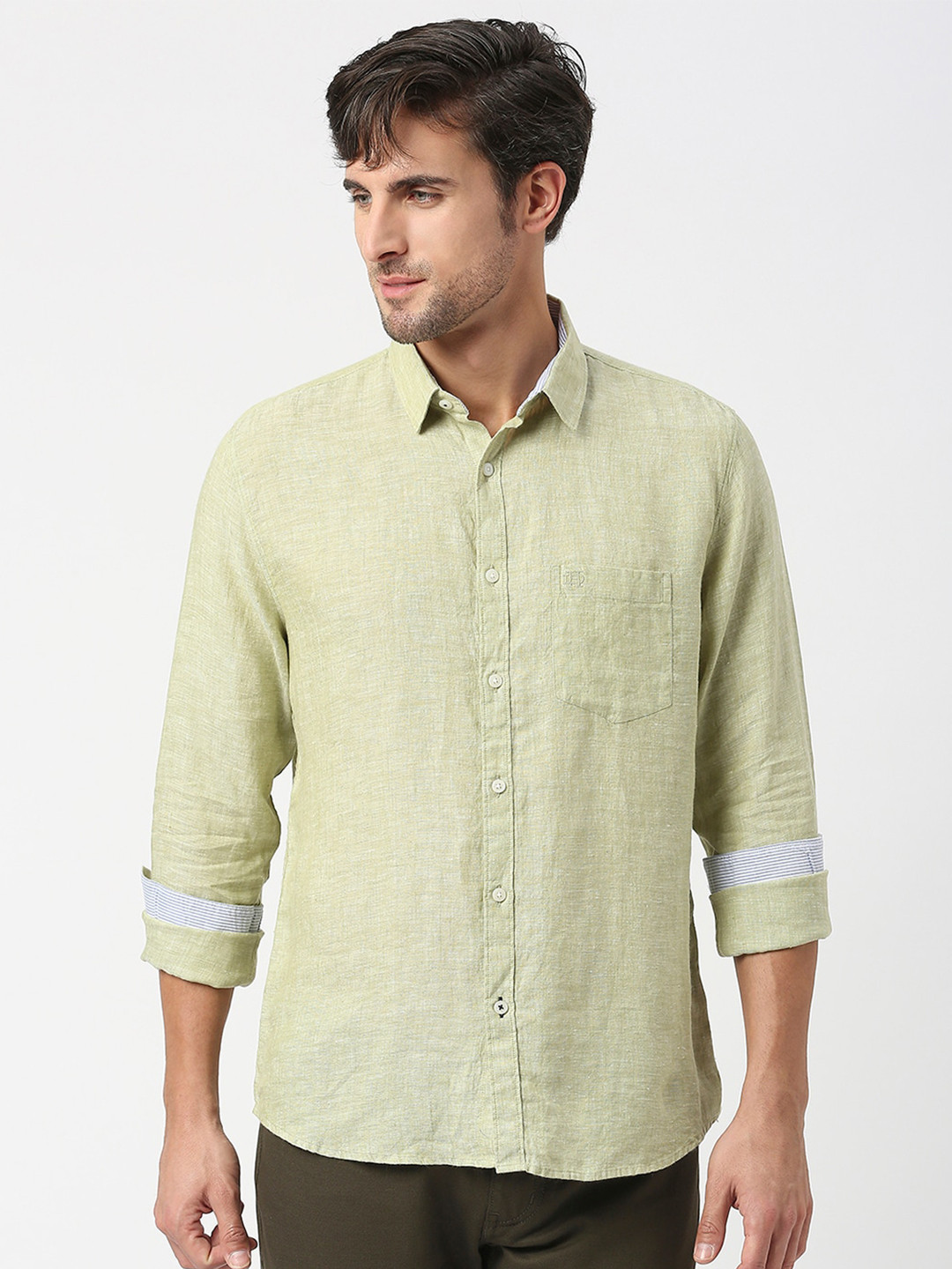 DRAGON HILL Slim Fit Opaque Casual Shirt, Green
DRAGON HILL Slim Fit Opaque Casual Shirt, Green