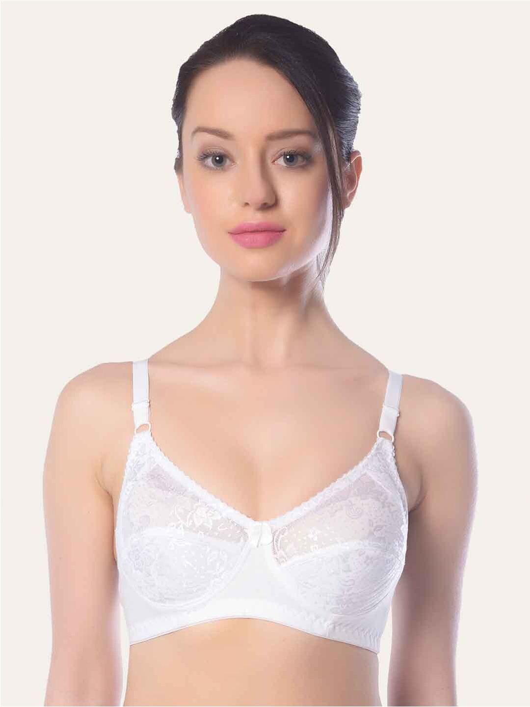 Lady Lyka Floral Lace Knitted Non-Padded Medium Coverage All Day Comfort Cotton Bra, White
Lady Lyka Floral Lace Knitted Non-Padded Medium Coverage All Day Comfort Cotton Bra, White