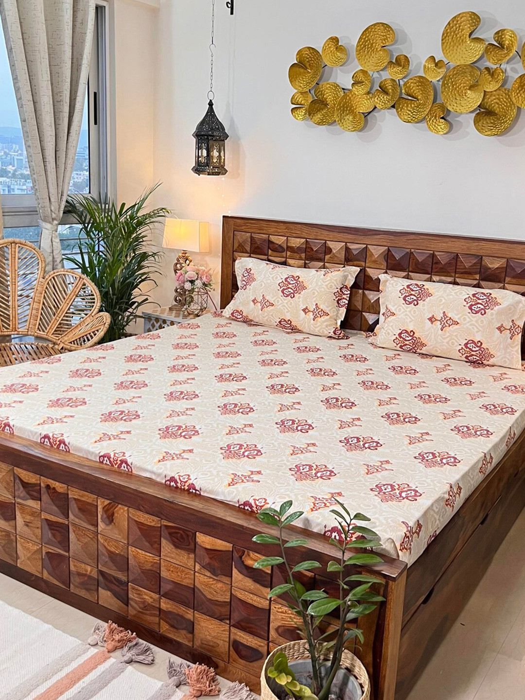 URBAN SPACE Divine White Ethnic Motifs 144 TC Cotton Queen Bedsheet & 2 Pillow Covers
URBAN SPACE Divine White Ethnic Motifs 144 TC Cotton Queen Bedsheet & 2 Pillow Covers
