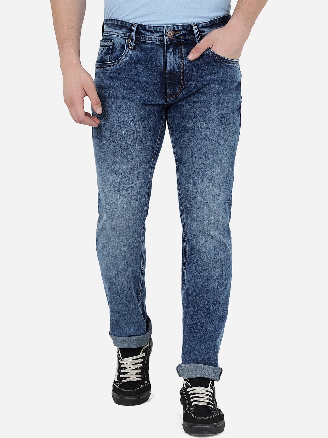 Greenfibre Men Mid Rise Clean Look Heavy Fade Cotton Slim Fit Stretchable Jeans, Blue
Greenfibre Men Mid Rise Clean Look Heavy Fade Cotton Slim Fit Stretchable Jeans, Blue