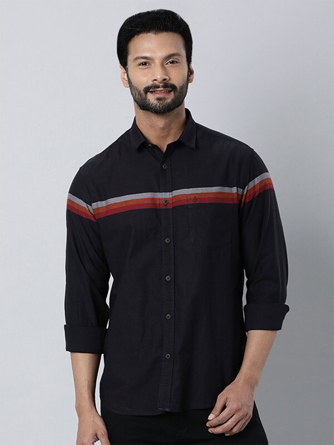 Indian Terrain Men Horizontal Striped Cotton Chiseled Slim Fit Opaque Casual Shirt, Black
Indian Terrain Men Horizontal Striped Cotton Chiseled Slim Fit Opaque Casual Shirt, Black