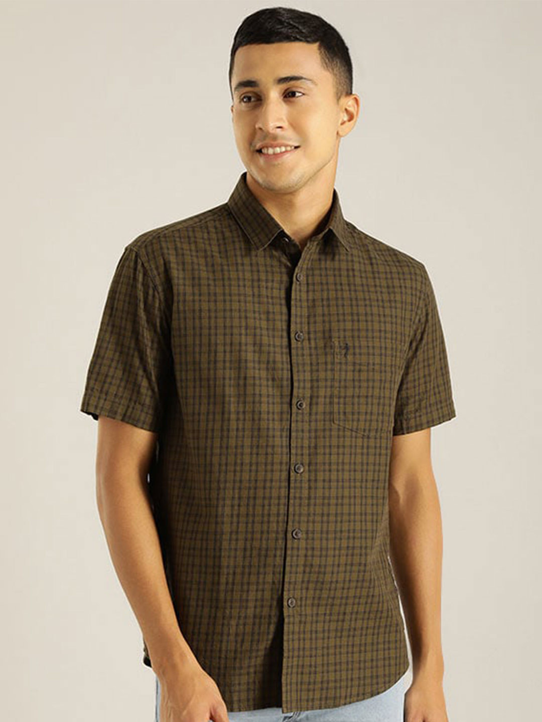 Indian Terrain Chiseled Slim Fit Tartan Checks Opaque Pure Cotton Casual Shirt, Green
Indian Terrain Chiseled Slim Fit Tartan Checks Opaque Pure Cotton Casual Shirt, Green