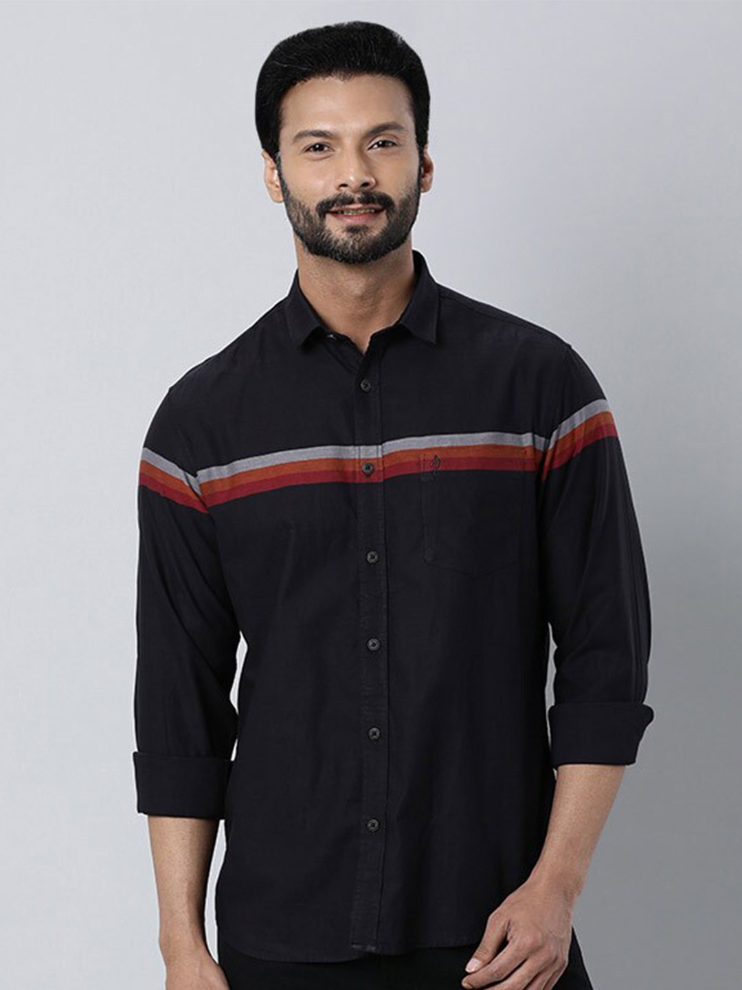 Indian Terrain Horizontal Striped Chiseled Slim Fit Opaque Pure Cotton Casual Shirt, Black
Indian Terrain Horizontal Striped Chiseled Slim Fit Opaque Pure Cotton Casual Shirt, Black