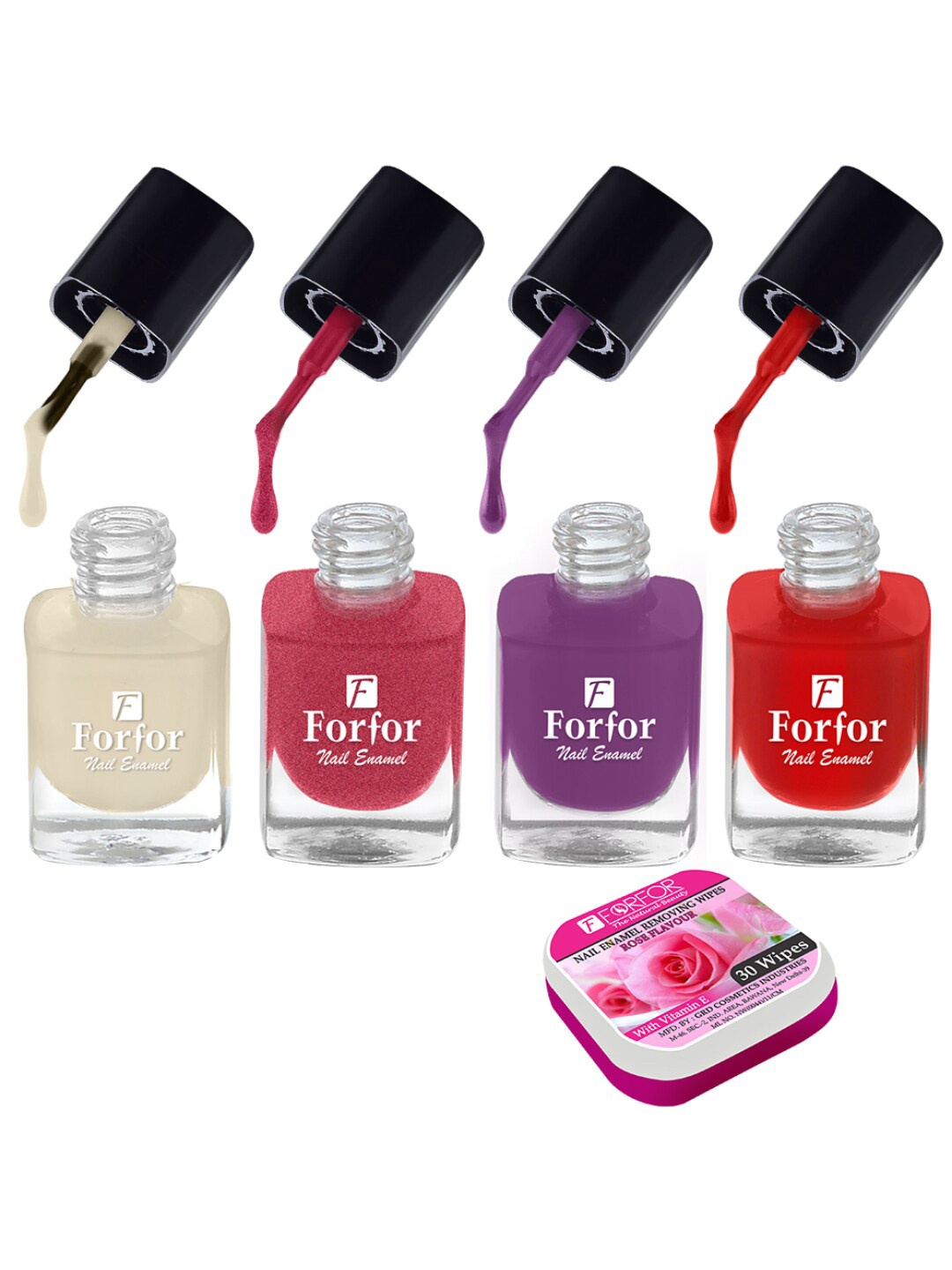FORFOR Perfect Stay Trendy Set of 4 Long Lasting Nail Enamels - 5 ml Each, Magenta
FORFOR Perfect Stay Trendy Set of 4 Long Lasting Nail Enamels - 5 ml Each, Magenta