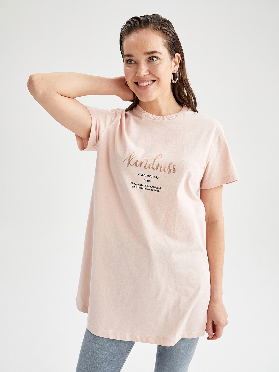 DeFacto Typography Printed Drop Shoulder Sleeves Pure Cotton Loose Fit T-shirt, Pink
DeFacto Typography Printed Drop Shoulder Sleeves Pure Cotton Loose Fit T-shirt, Pink