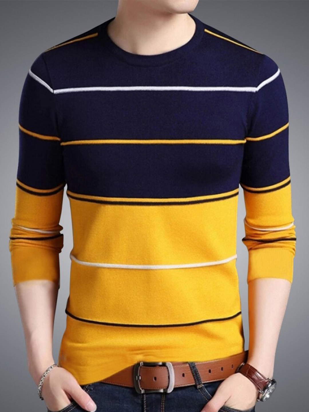 Eyebogler Striped Long Sleeves Cotton T-shirt, Yellow
Eyebogler Striped Long Sleeves Cotton T-shirt, Yellow