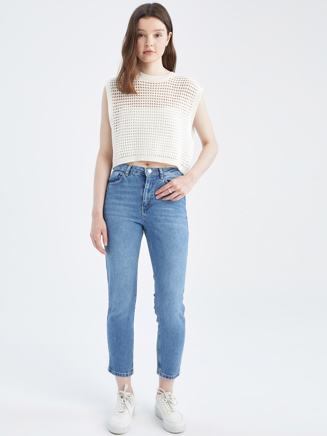 DeFacto Women Mid-Rise Jeans, Blue