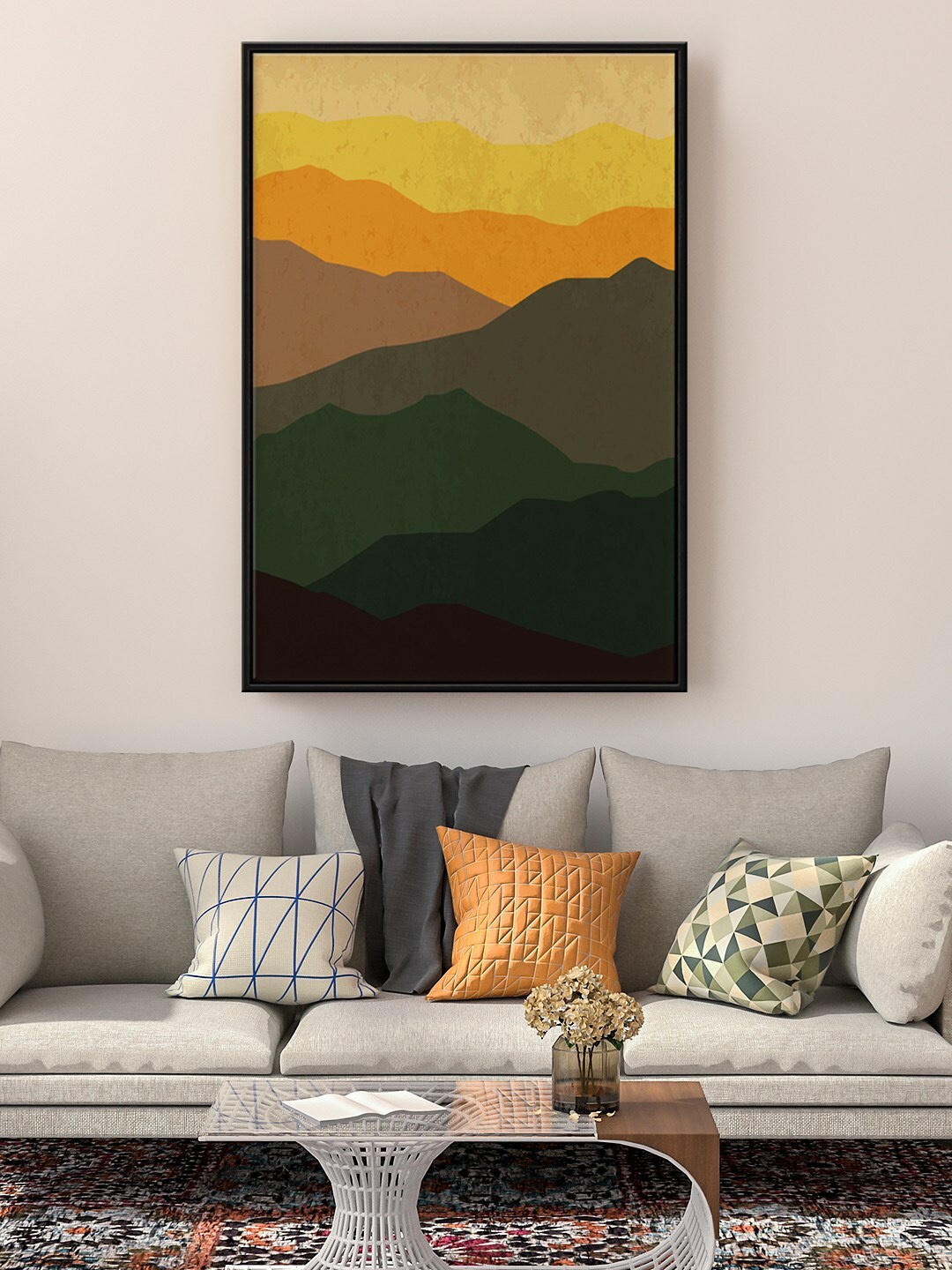 999Store Floating Frame Yellow & Green Floating Mountain Art Printed Framed Wall Painting
999Store Floating Frame Yellow & Green Floating Mountain Art Printed Framed Wall Painting