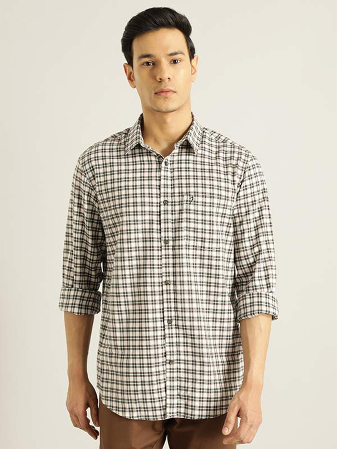 Indian Terrain Chiseled Slim Fit Tartan Checked Casual Cotton Shirt, Off white
Indian Terrain Chiseled Slim Fit Tartan Checked Casual Cotton Shirt, Off white