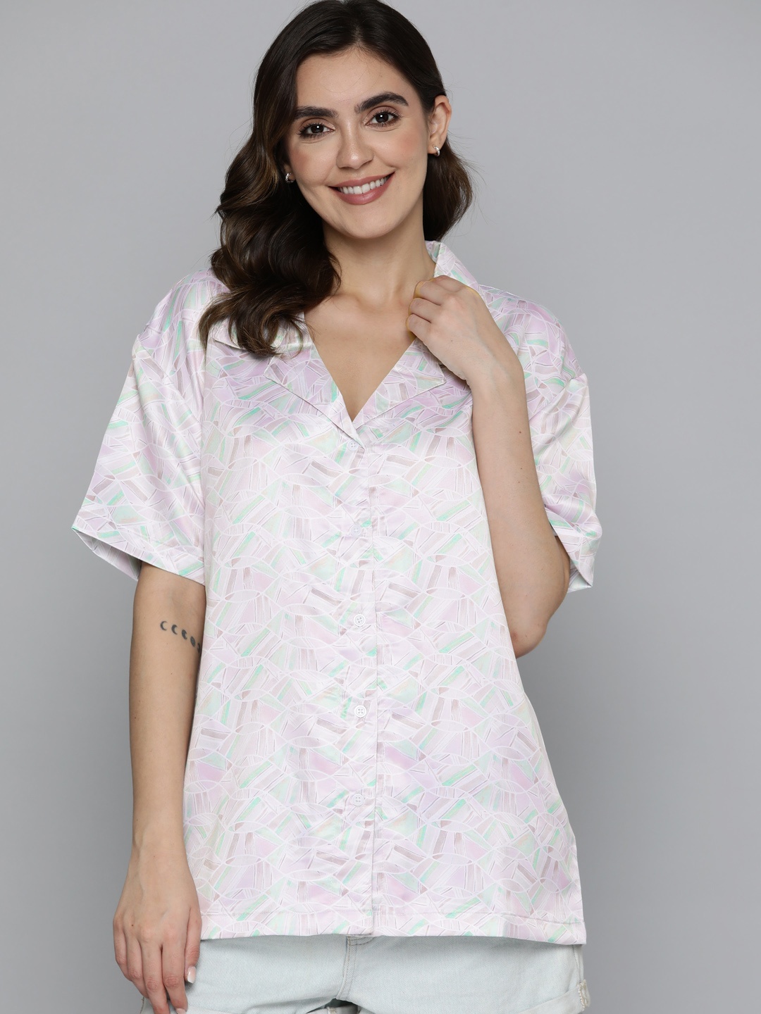 Mast & Harbour Abstract Printed Drop-Shoulder Sleeves Cuban Collar Casual Shirt, Lavender
Mast & Harbour Abstract Printed Drop-Shoulder Sleeves Cuban Collar Casual Shirt, Lavender