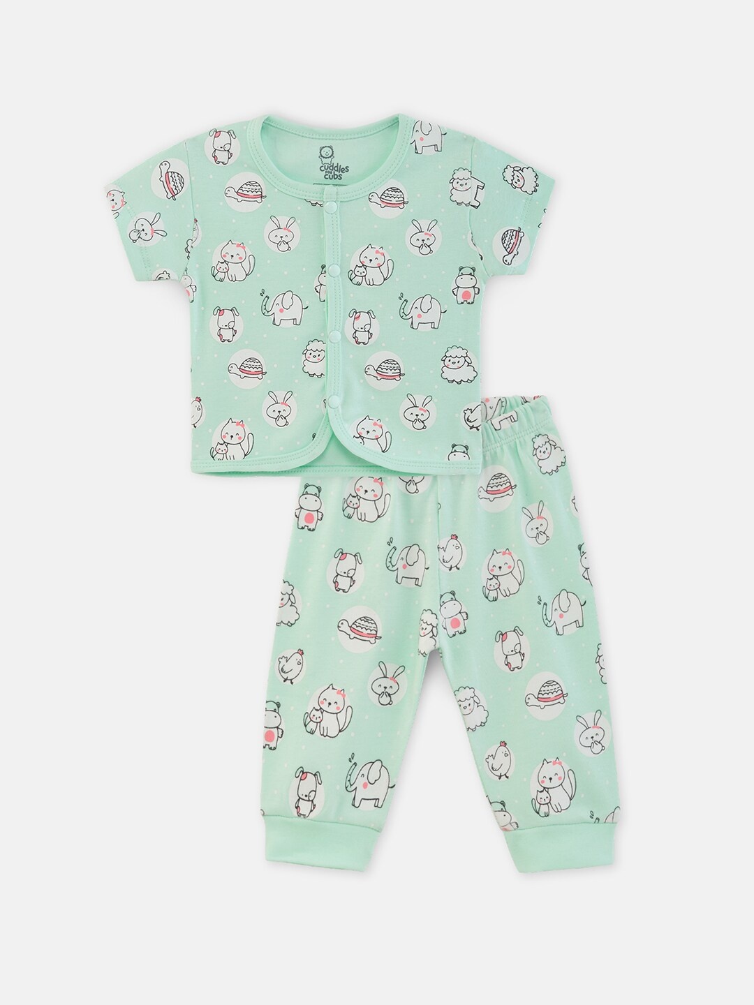 Cuddles for Cubs Infants Kids Printed Pure Cotton Jhabla With Pyjamas, Green
Cuddles for Cubs Infants Kids Printed Pure Cotton Jhabla With Pyjamas, Green