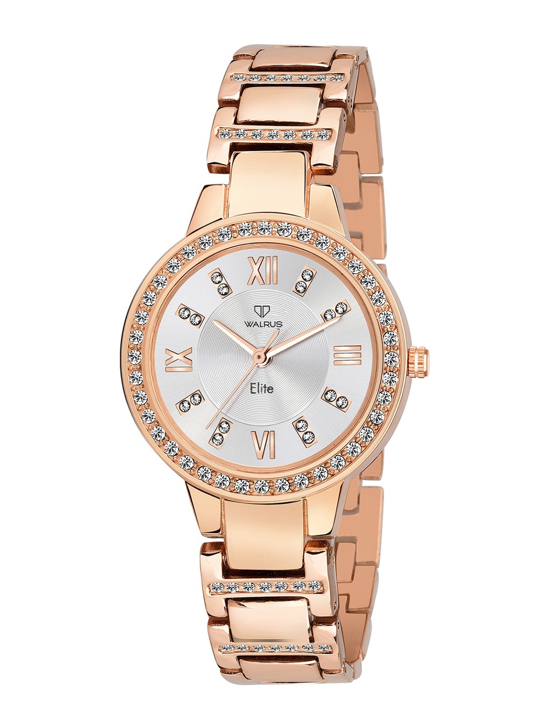 Walrus Women Embellished Dial & Rose Stainless Steel Bracelet Straps Analogue Watch, Silver
Walrus Women Embellished Dial & Rose Stainless Steel Bracelet Straps Analogue Watch, Silver