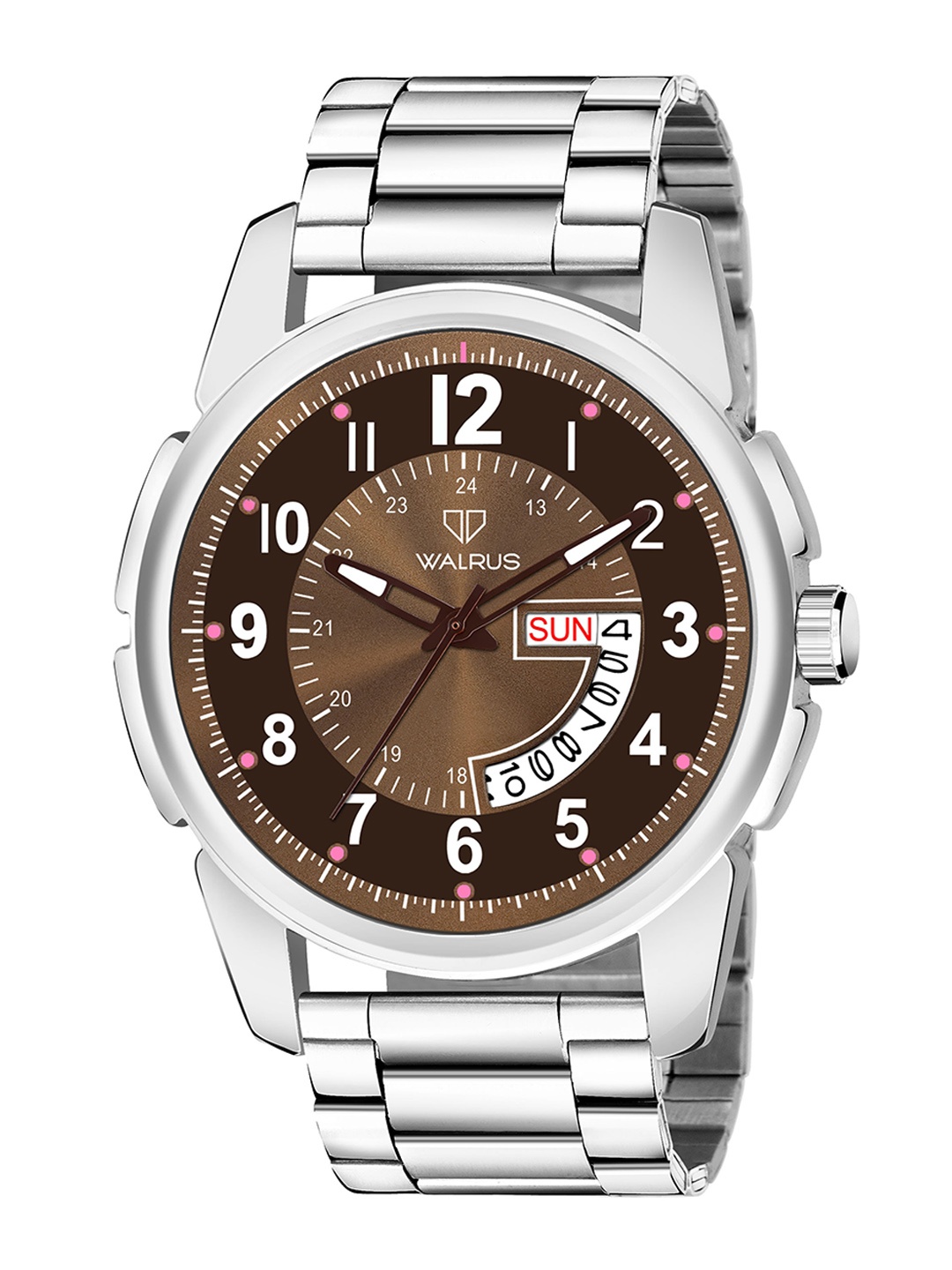 Walrus Men Textured Dial & Steel Toned Stainless Steel Bracelet Straps Analogue Watch, Brown
Walrus Men Textured Dial & Steel Toned Stainless Steel Bracelet Straps Analogue Watch, Brown