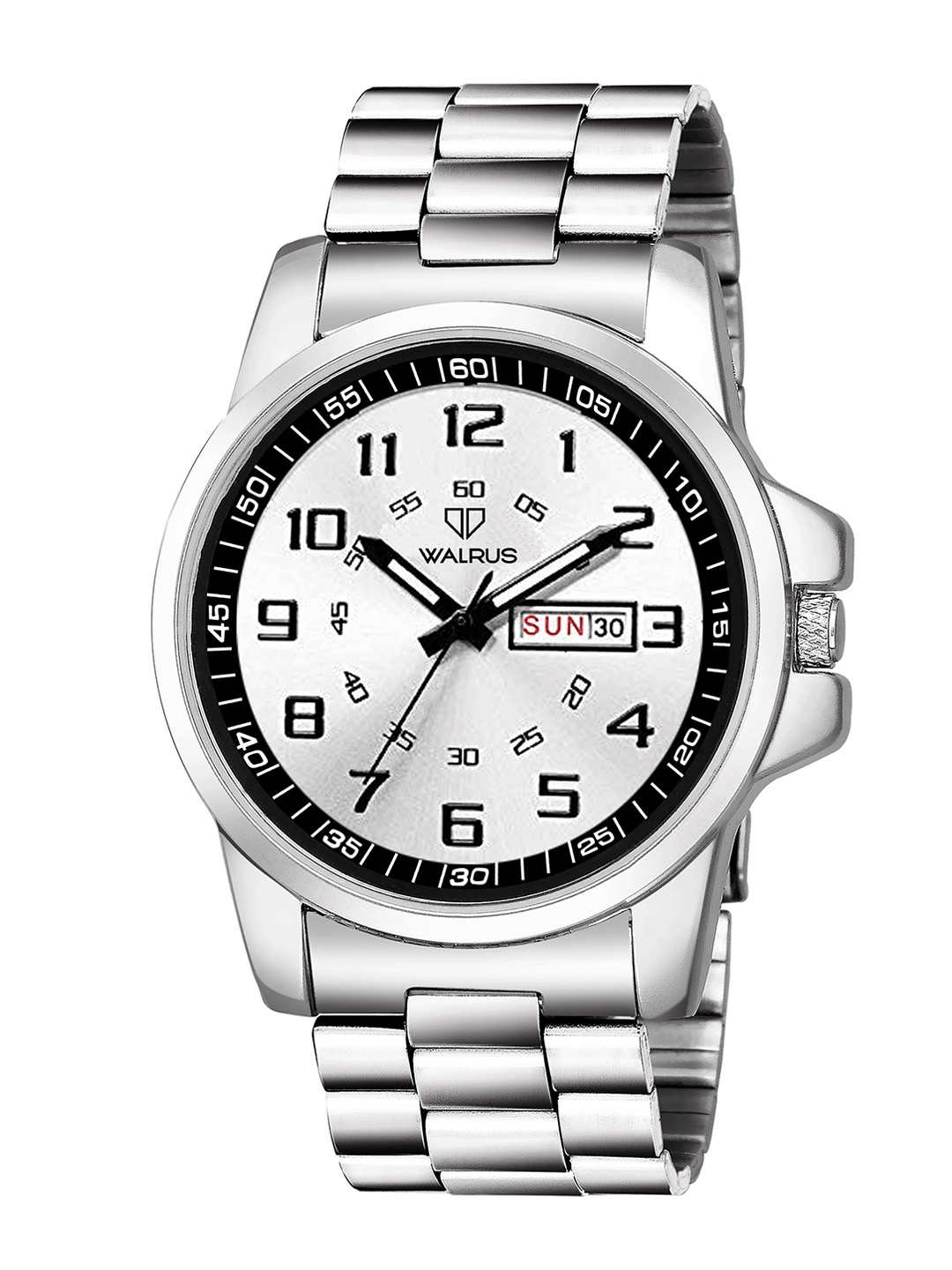 Walrus Men Brass Dial & Steel Toned Stainless Steel Bracelet Style Straps Analogue Watch, Silver
Walrus Men Brass Dial & Steel Toned Stainless Steel Bracelet Style Straps Analogue Watch, Silver
