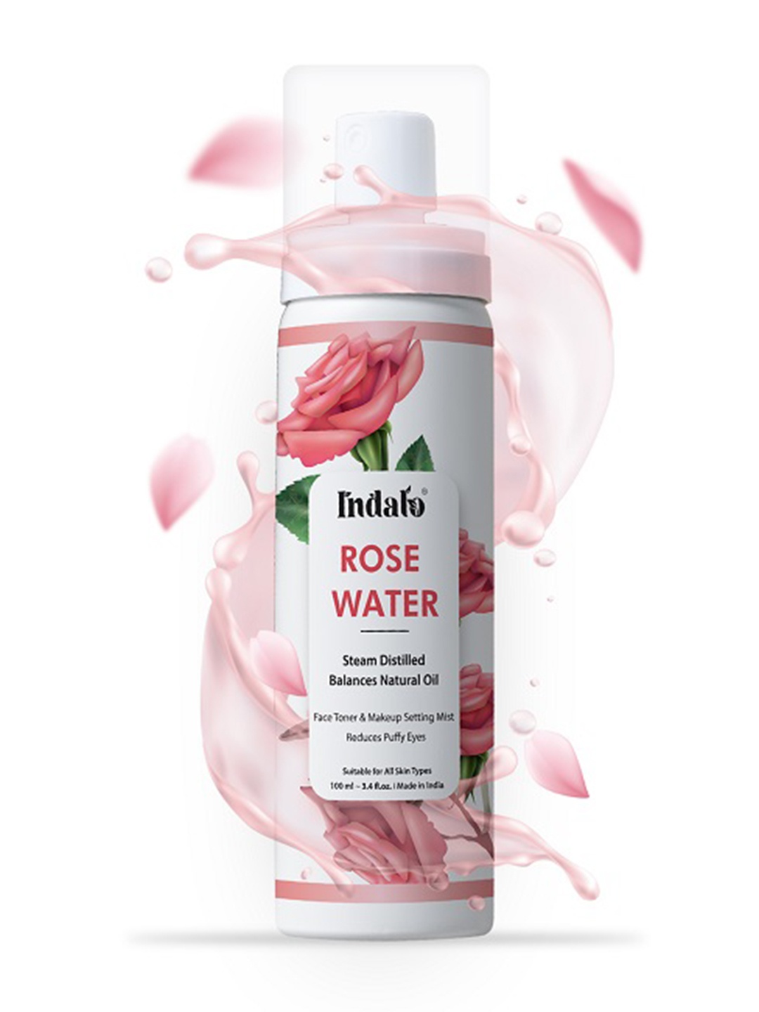 INDALO Steam Distilled Rose Water Toner & Mist For Hydrated Glowing Skin - 100ml, Pink
INDALO Steam Distilled Rose Water Toner & Mist For Hydrated Glowing Skin - 100ml, Pink