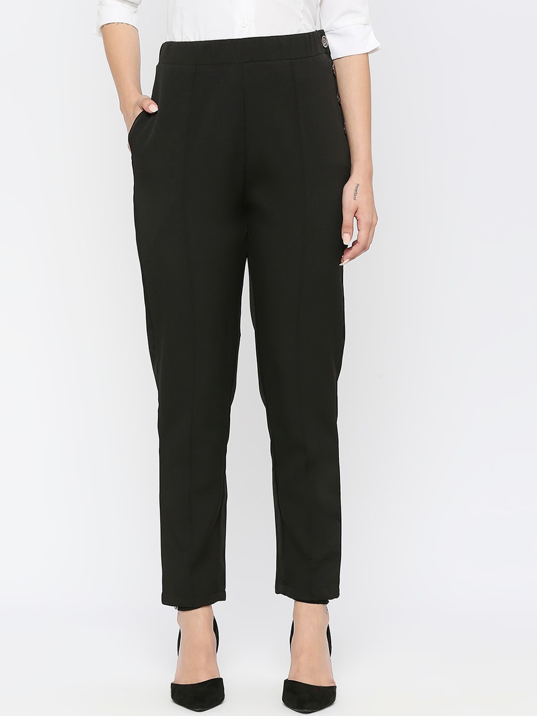 Smarty Pants Women Relaxed Straight Leg Straight Fit High-Rise Easy Wash Peg Trousers, Black
Smarty Pants Women Relaxed Straight Leg Straight Fit High-Rise Easy Wash Peg Trousers, Black