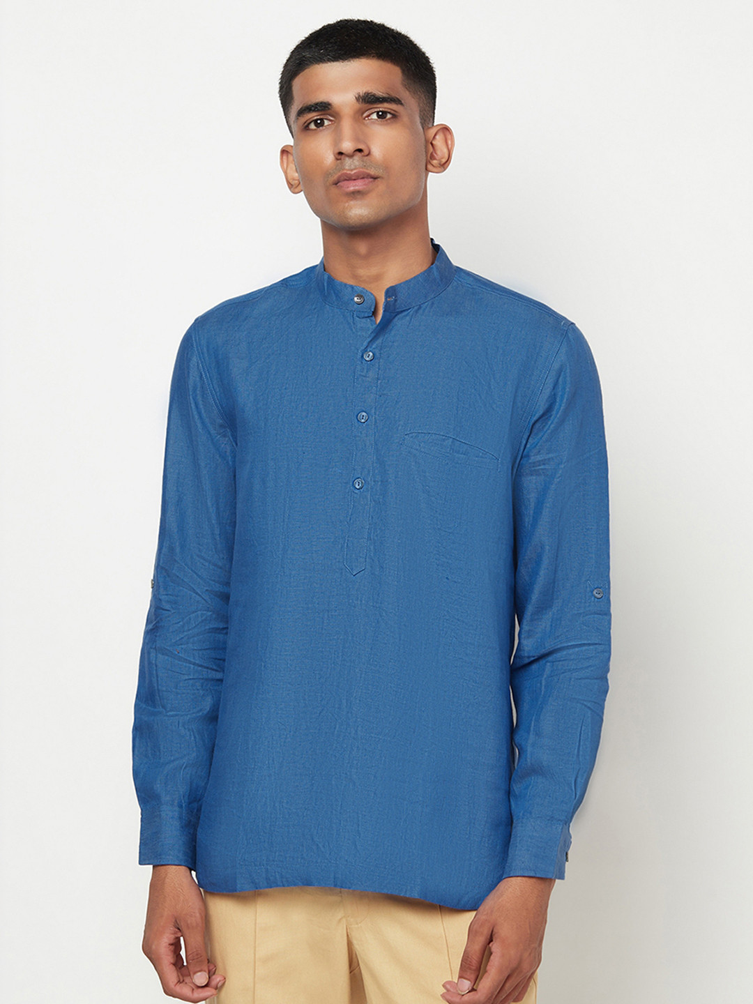 Fabindia Men Blue Slim Fit Opaque Casual Shirt 
Fabindia Men Blue Slim Fit Opaque Casual Shirt