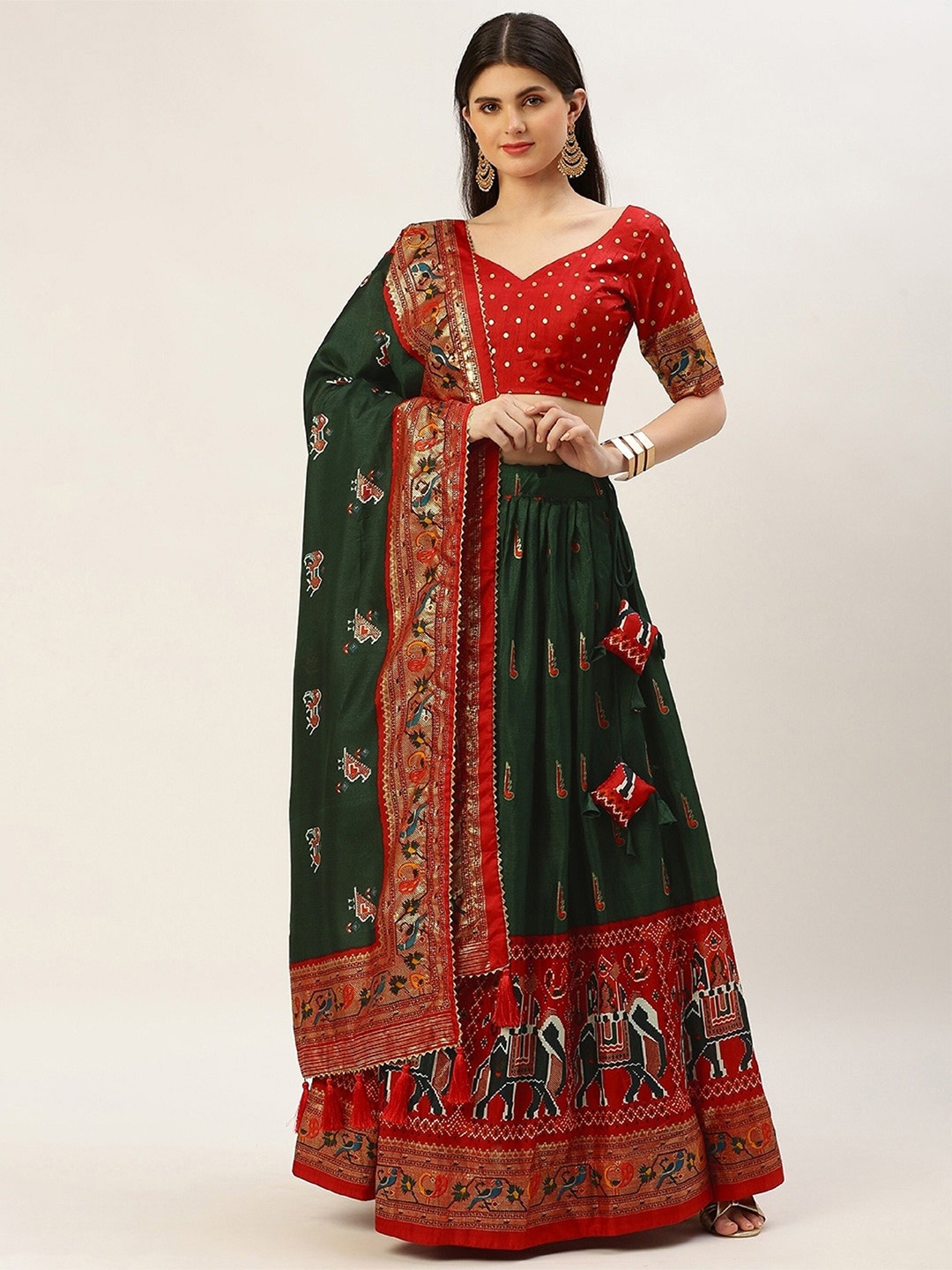 UDBHAV TEXTILE Printed Foil Print Semi-Stitched Lehenga & Unstitched Blouse With Dupatta, Green
UDBHAV TEXTILE Printed Foil Print Semi-Stitched Lehenga & Unstitched Blouse With Dupatta, Green