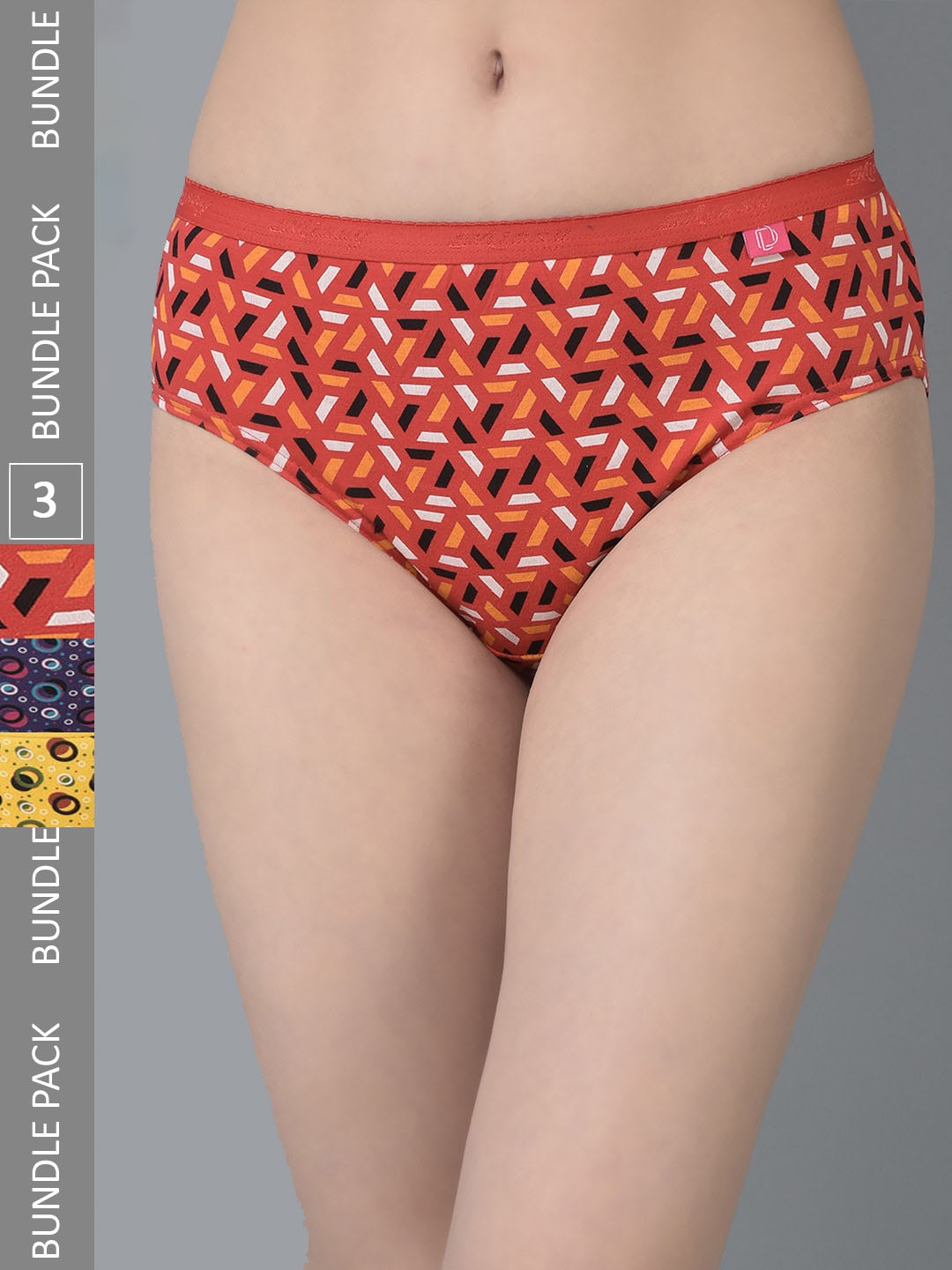 Dollar Missy Pack of 3 Deep Printed Outer Elasticated Hipster Panty MMBB-101P-R3#Z#OE5-PO3, Assorted
Dollar Missy Pack of 3 Deep Printed Outer Elasticated Hipster Panty MMBB-101P-R3#Z#OE5-PO3, Assorted